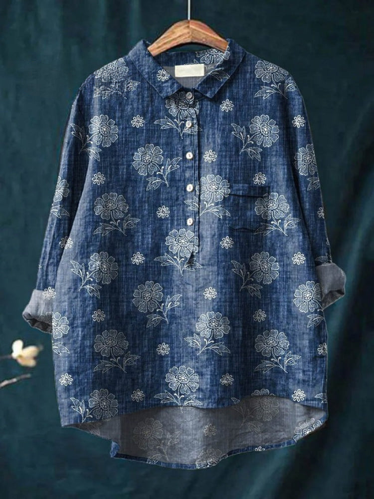 Lola – Camisa de lino estampada