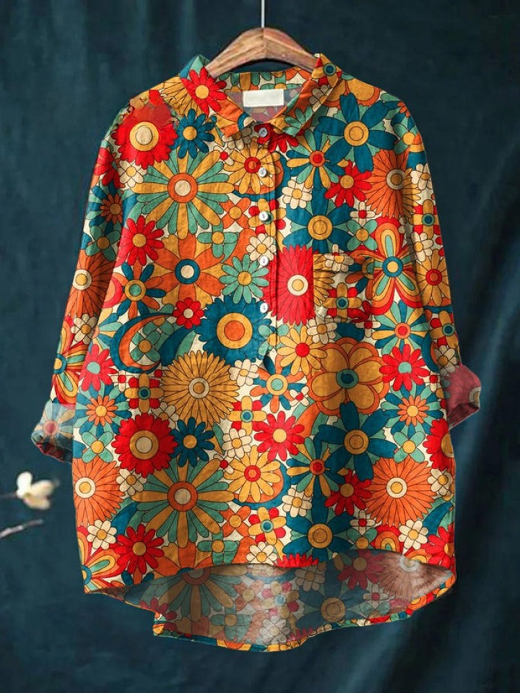 Lola – Camisa de lino estampada