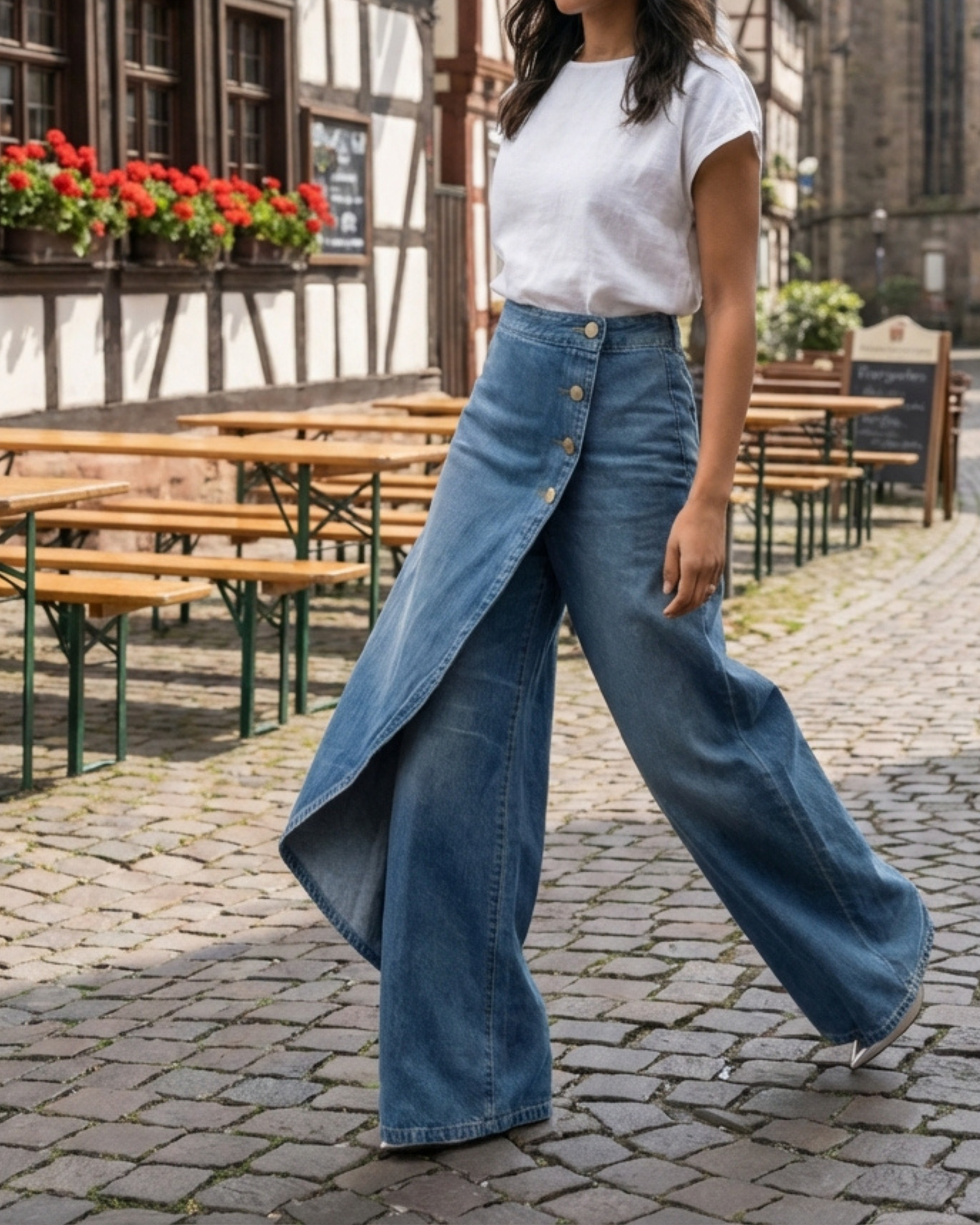 Carlota - Pantalones vaqueros cruzados