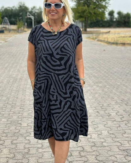 Andrea - Vestido de Cuello Redondo