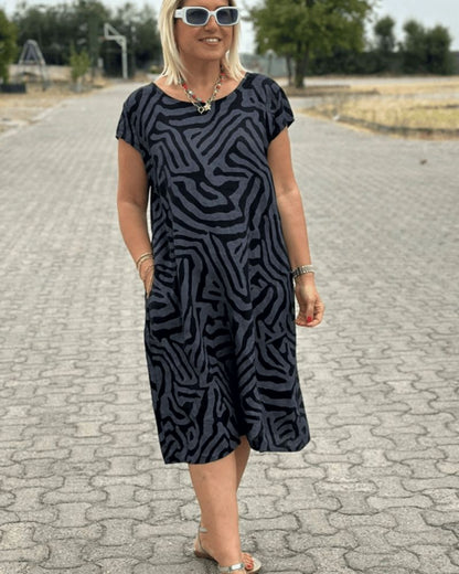 Andrea - Vestido de Cuello Redondo