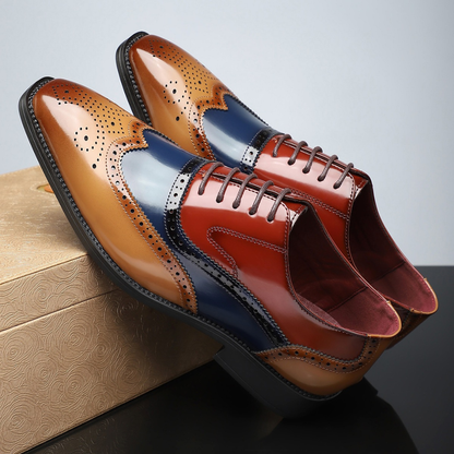 Antonio – Zapatos Brogue Vintage con Puntera Alargada