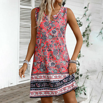 Fátima - Vestido Vintage con Estampado Étnico