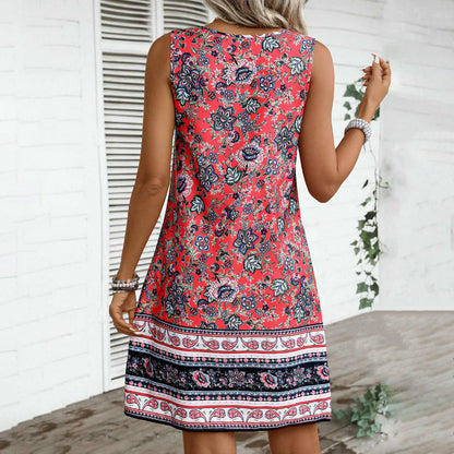 Fátima - Vestido Vintage con Estampado Étnico