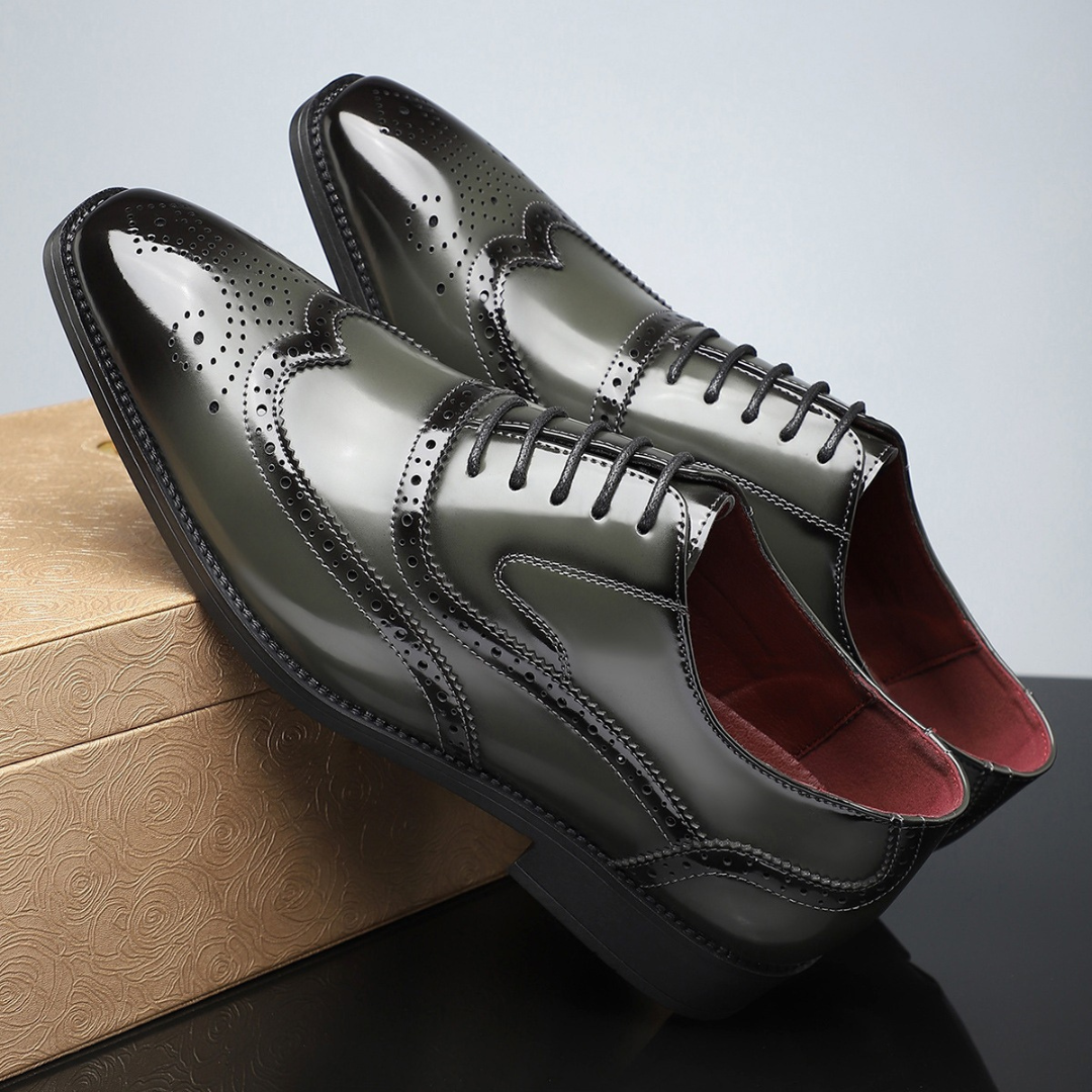 Antonio – Zapatos Brogue Vintage con Puntera Alargada