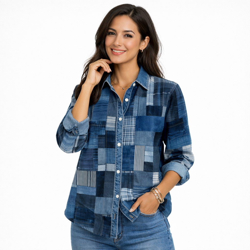 María - Blusa a Cuadros Vintage