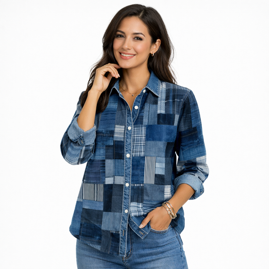 María - Blusa a Cuadros Vintage