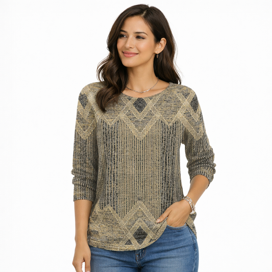 Marta - Camiseta a Rayas Vintage Manga larga