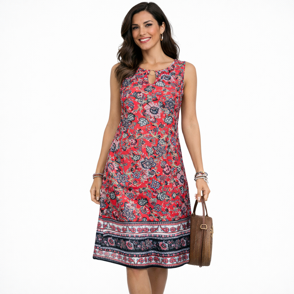 Fátima - Vestido Vintage con Estampado Étnico