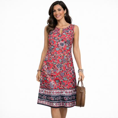 Fátima - Vestido Vintage con Estampado Étnico