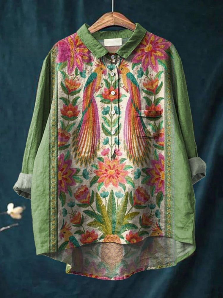 Lola – Camisa de lino estampada