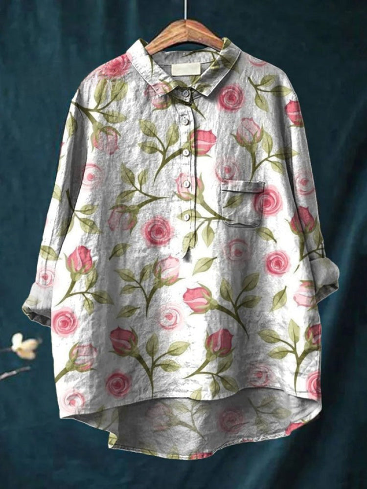 Lola – Camisa de lino estampada