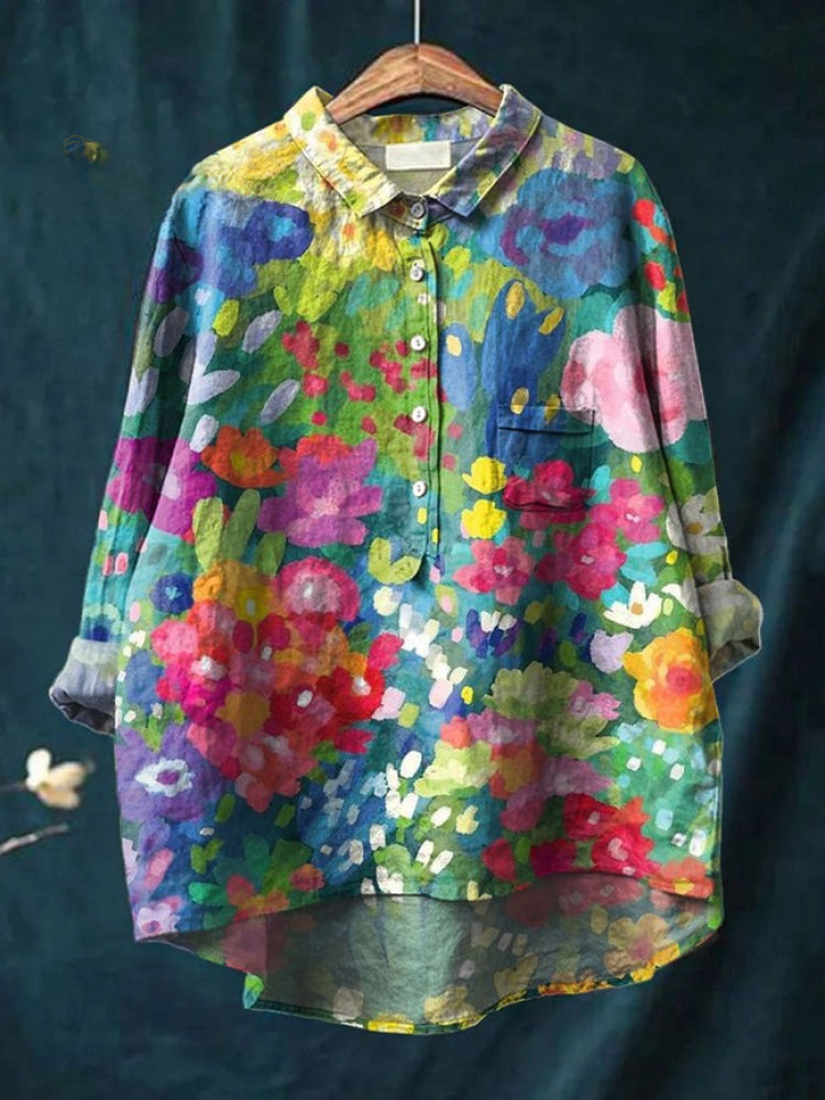 Lola – Camisa de lino estampada