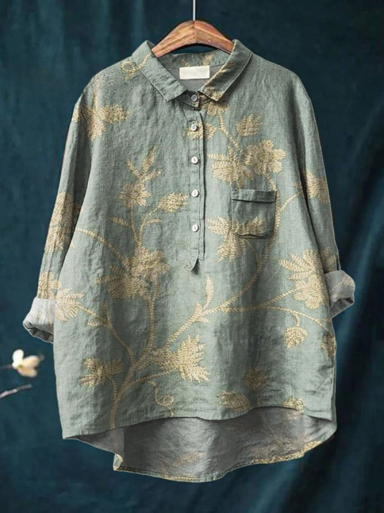 Lola – Camisa de lino estampada