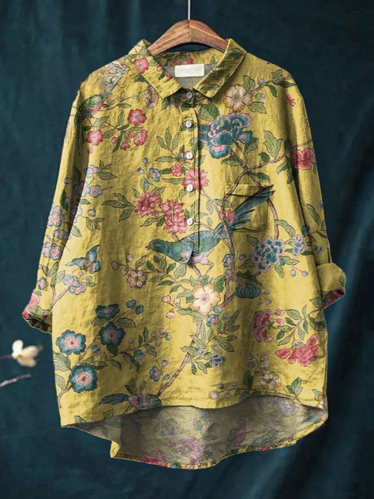 Lola – Camisa de lino estampada