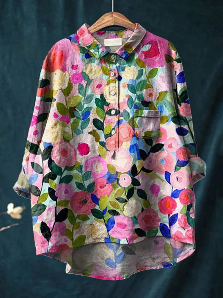 Lola – Camisa de lino estampada