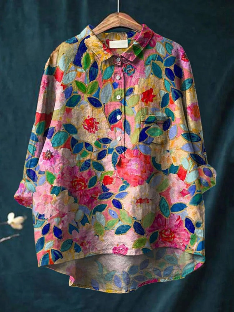 Lola – Camisa de lino estampada