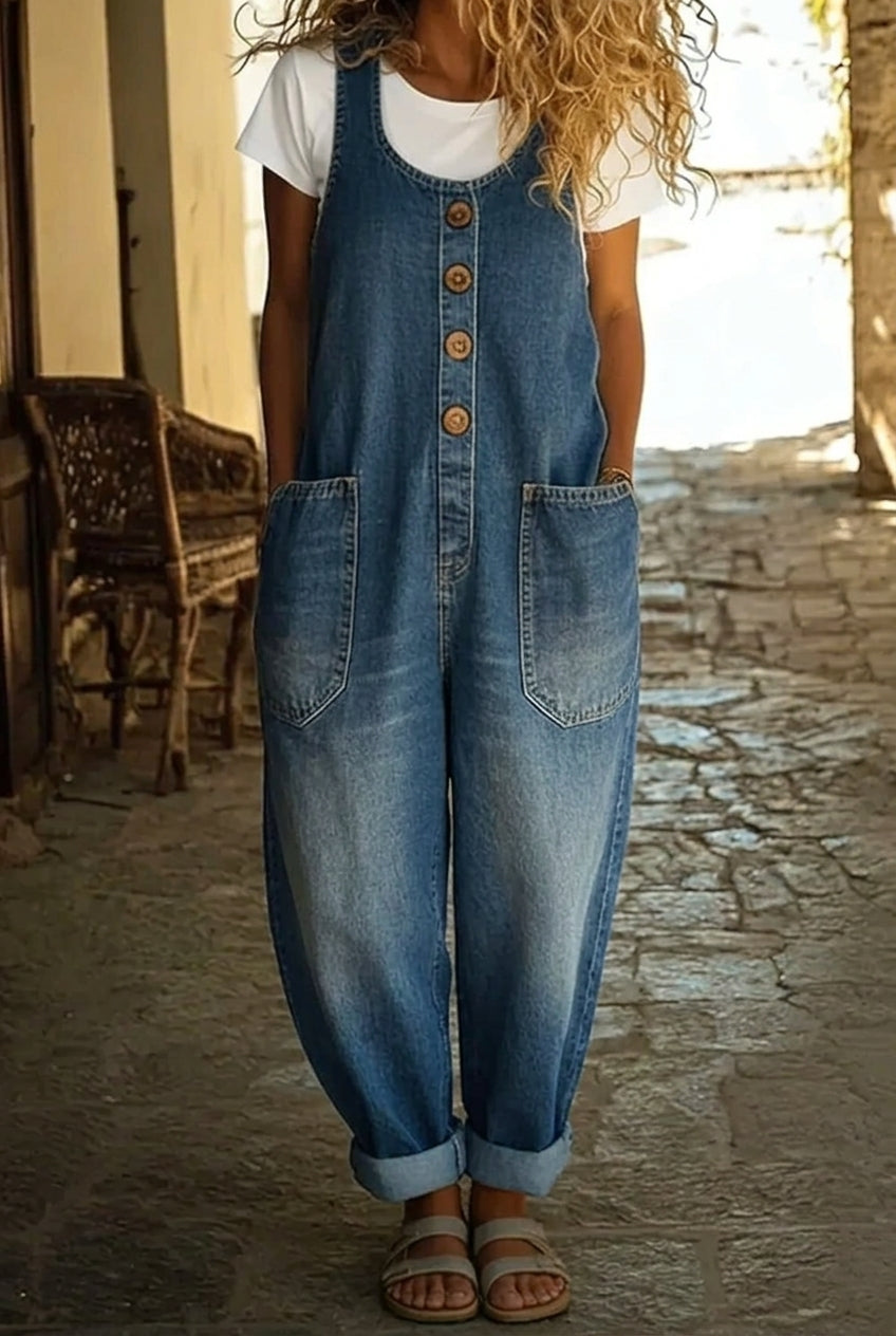 Sofía - Peto Denim de Algodón con Lavado Vintage